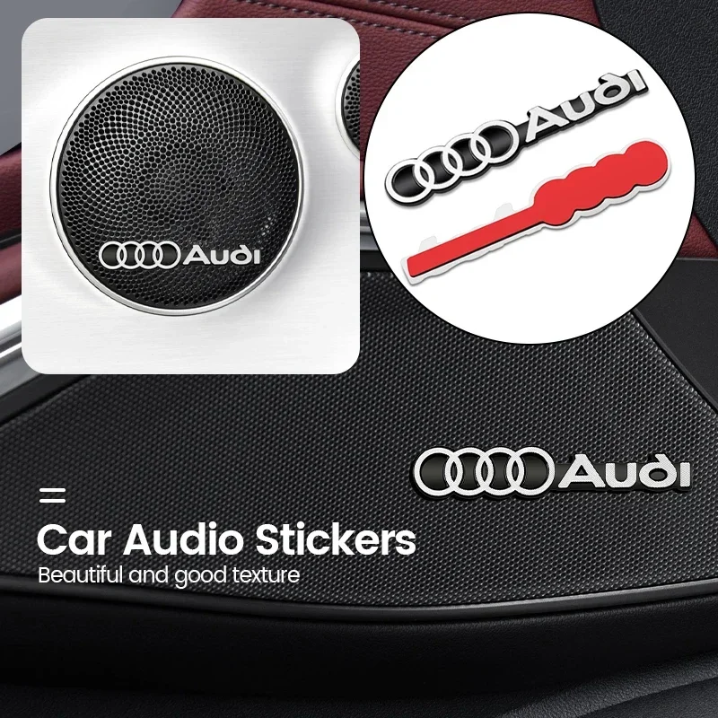 

10pcs car audio decorate 3D Aluminum Badge Emblem Sticker For Audi Sline A4 TT S3 S4 S5 A6 A3 A8 Q3 Q5 Q7 Q8 Car Accessories