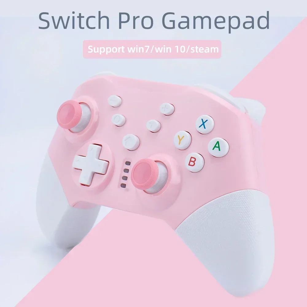 

For Switch Pro gamepad supports switch console with dual motor vibration, pink game controller supports PC win10