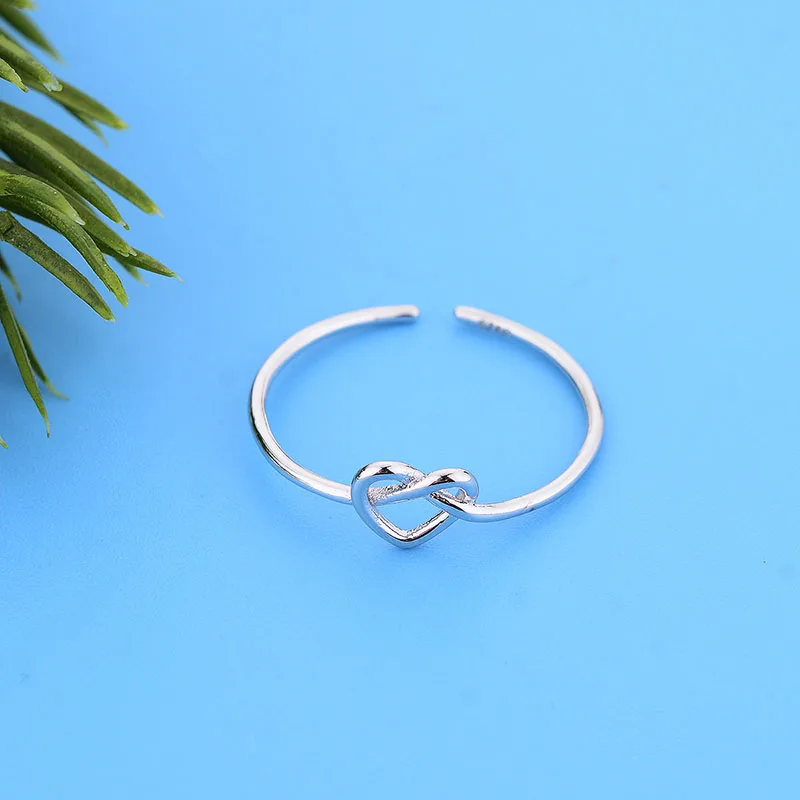 925 Sterling Silver Adjustable Infinity Finger Chain Rings For Women Girls Valentine Love Engagement Weddings Wholesale Joyas