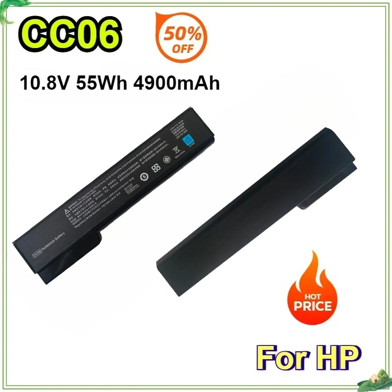 

CC06 Laptop Battery for HP EliteBook 8460p 8460w 8470p 8470w 8560p 8570p 6360b 6460b CC09 CC06XL HSTNN-CB2F 10.8V 55Wh 6 Cells