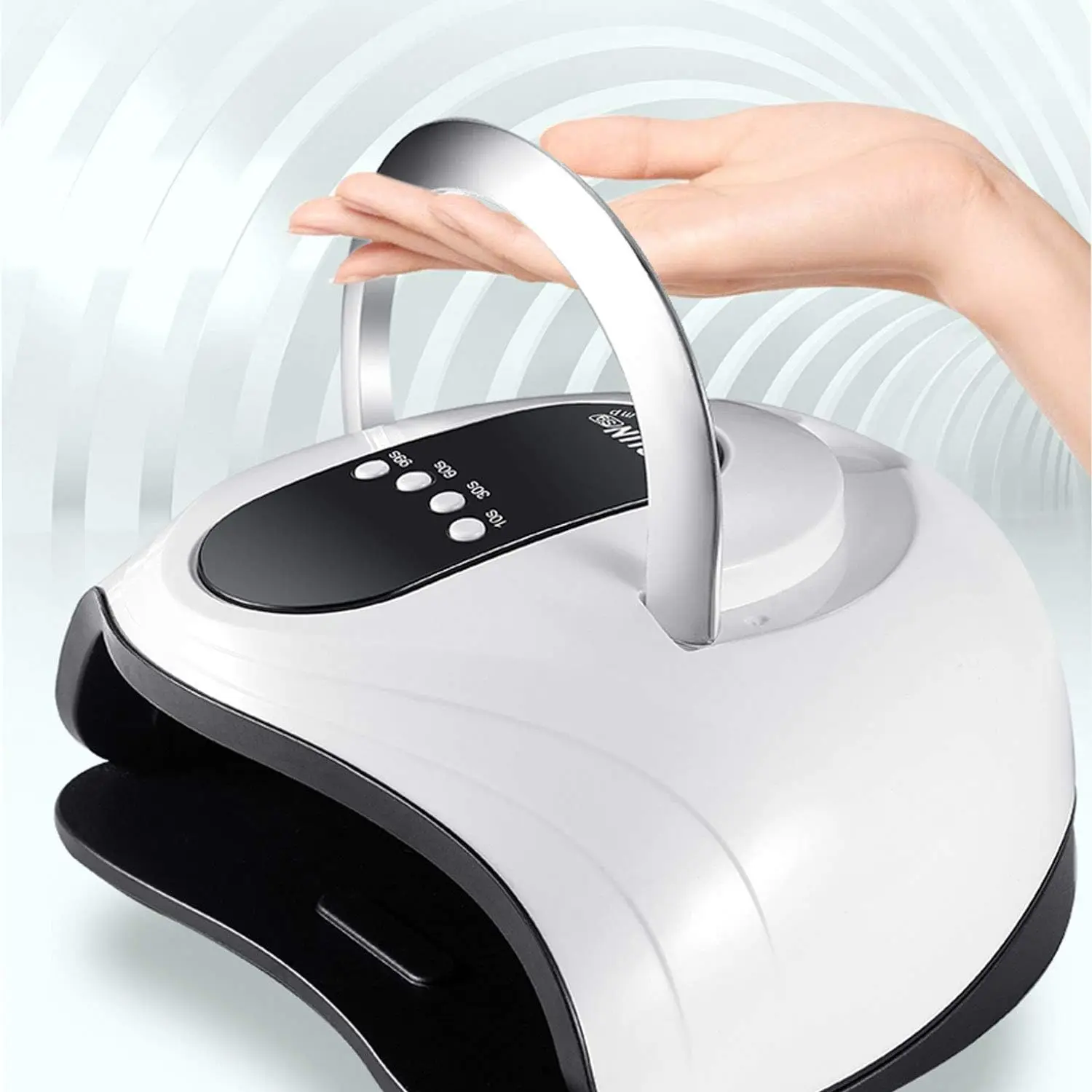 UV Gel Nail Lamp 120W LED Nail Light Fast Dryer for Gel Polish Curing with 4 Timers Portable Handle Large Space Automatic Sensor