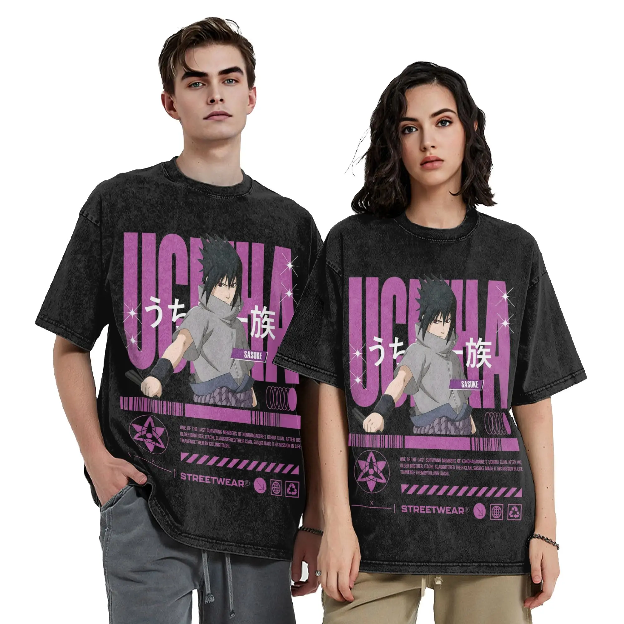 The last survivor Narutoes Anime Washed T Shirt Streetwear Hip Hop Vintage T-Shirt Tees Tops Men Women Oversize Graphic Printed