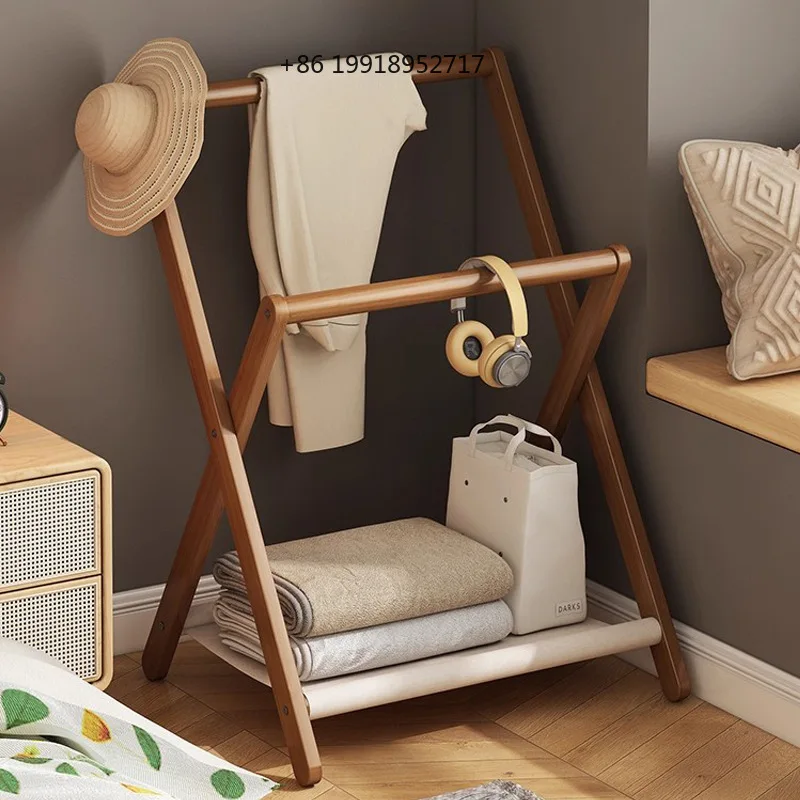 Simple Floor Clothes Rack Bedroom Foldable Coat Racks Modern Minimalist Cloth Storage Rack Living Room Furniture Accessories