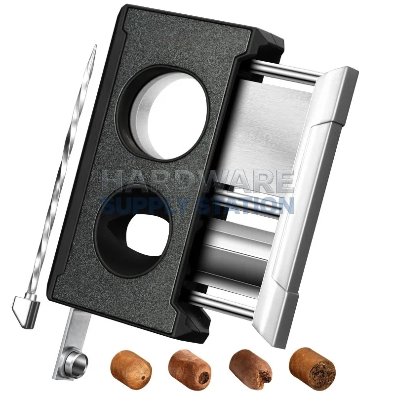 

1 Multi-functional Cigar Cutter, One-click Dual-cut Design, Equipped with Puncher & Lightweight Cigar Stand