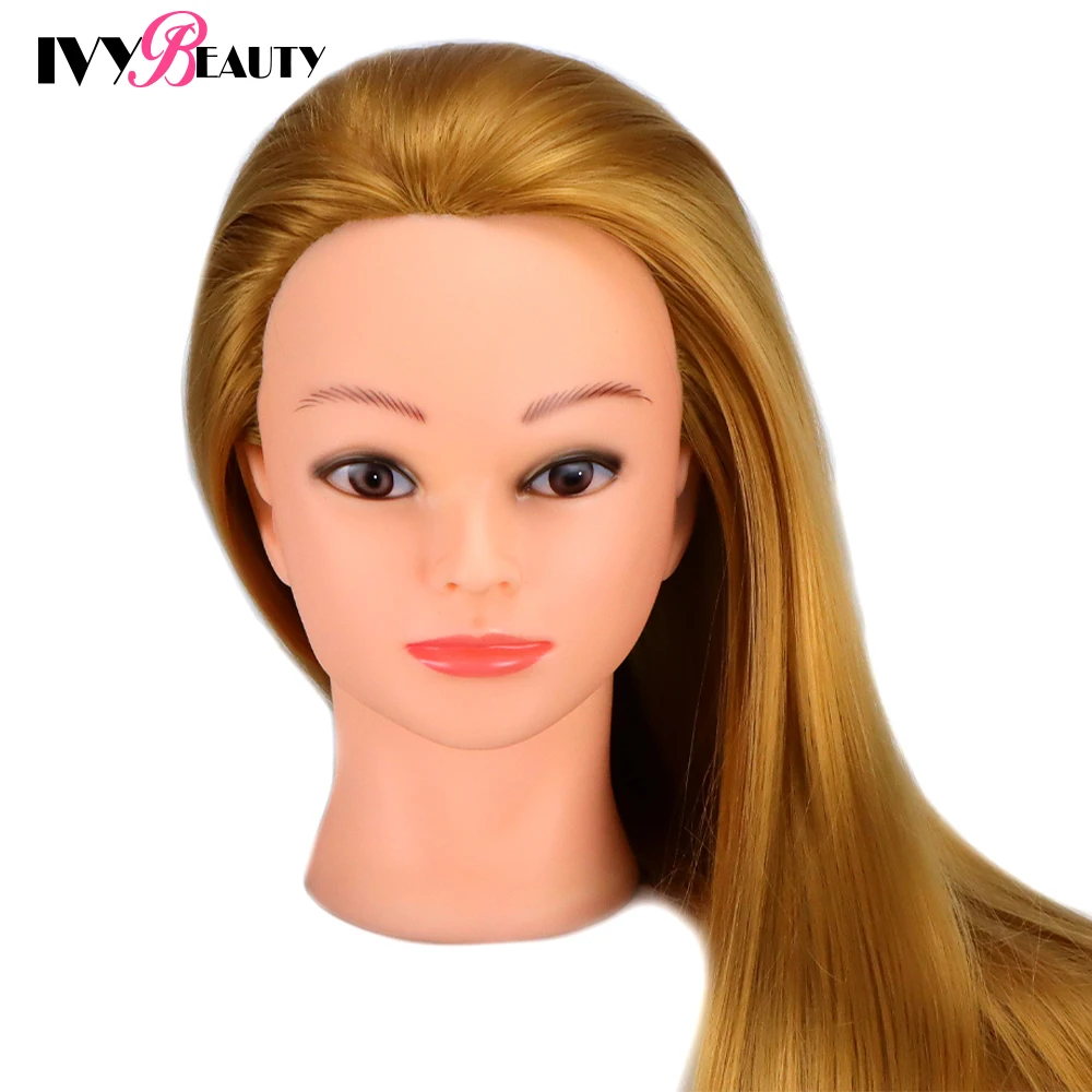 New Professional Styling Head Synthetic Mannequin Hair For Dolls Head Hairdresser Training Cosmetology Head With Diy BraidingSet