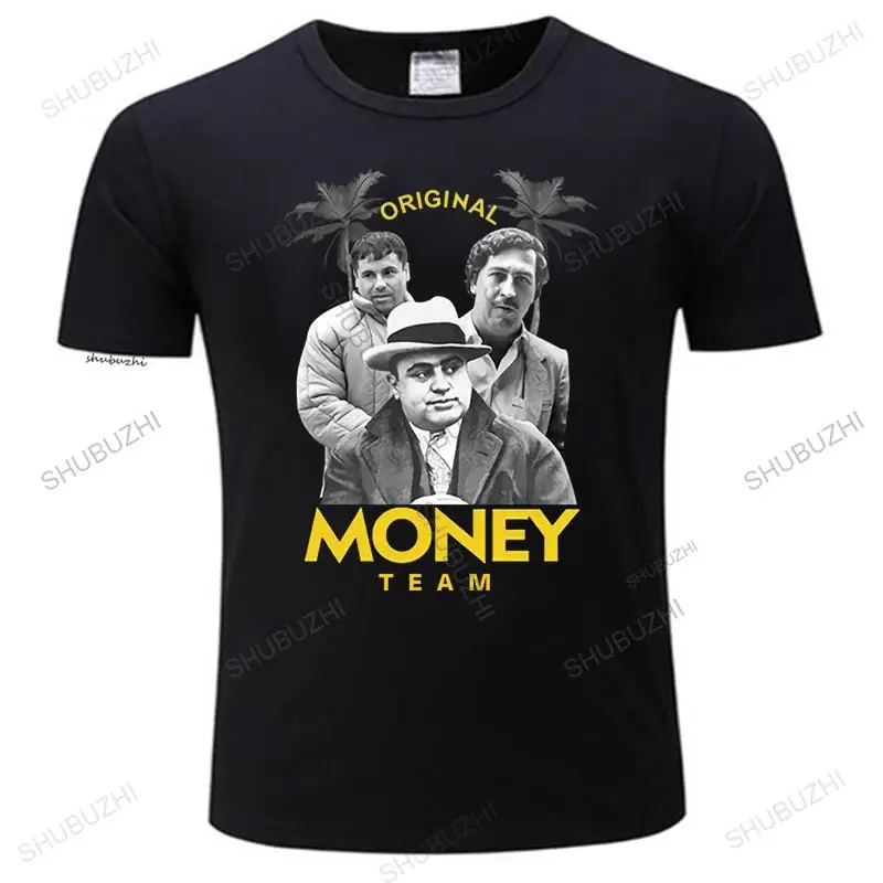 Original Money Team Pablo Escobar T-Shirts Men Novelty Cotton Tee Shirt Short Sleeve Printed Tops male round neck teeshirts