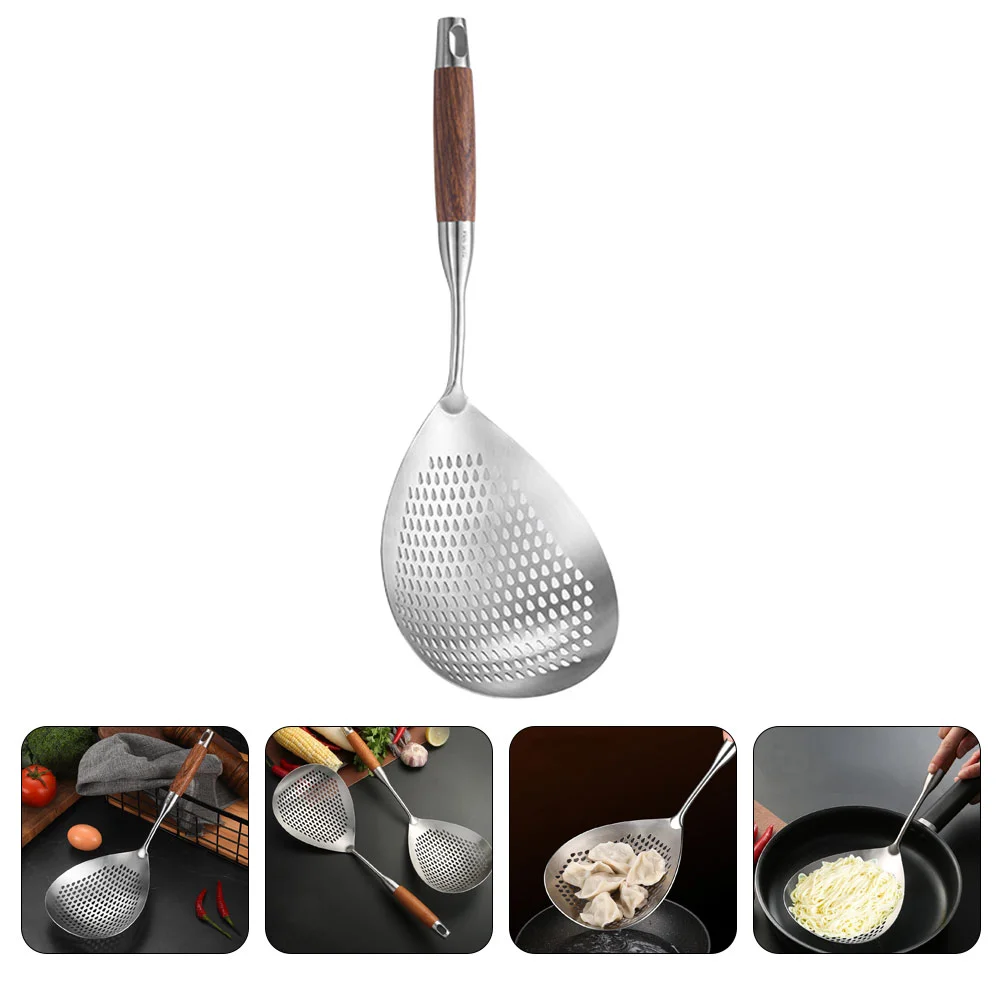 

Stainless Steel Colander Lightweight Noodle Strainer Kitchen Spoons Perfect Size Handheld Tool Metal Large Capacity