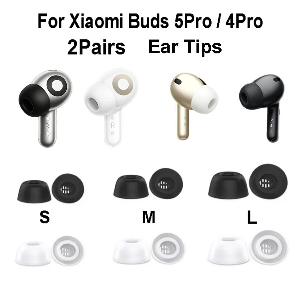 Embouts d'oreille en Silicone pour Xiaomi Buds 5 Pro 4Pro, coussinets d'oreille, capuchons de couverture Embouts d'oreille en Silicone pour Xiaomi Buds 5 Pro 4Pro, coussinets d'oreille, capuchons de couverture
