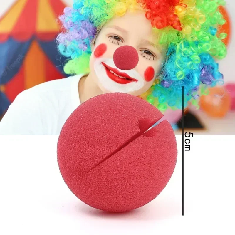 10pcs Red Ball Foam Clown Nose Halloween Party Cosplay Costume Circus Props Festival Make Up Clown Nose Performance Decoration image 5