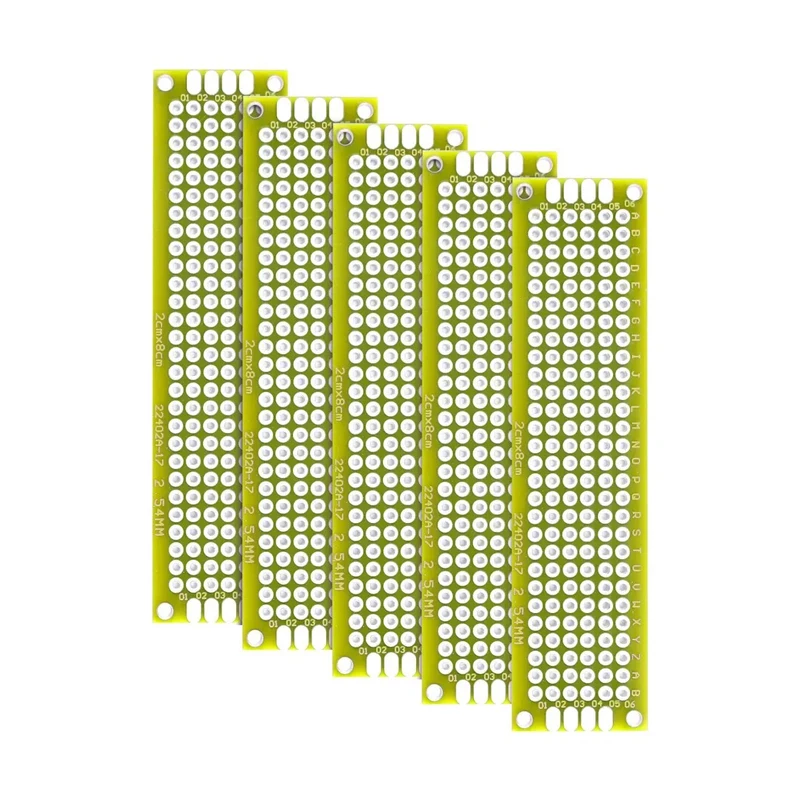 5PCS 2*8CM Double Side Prototype PCB DIY Universal Printed Circuit Board For Arduino