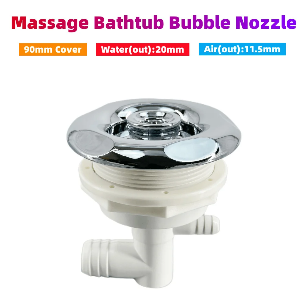 Φ90mm Cover Adjustable Nozzle With Concave Flower Bathtub Jet Nozzle ABS Chrome Cover PVC Body Massage Bathtub Bubble Nozzle