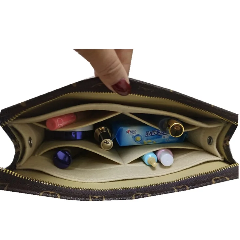 For Toiletry Pouch 15 19 26 Bag Purse felt Insert Organizer Toiletry Bag 26 Luxury Organizer Makeup Bag Insert coin purse