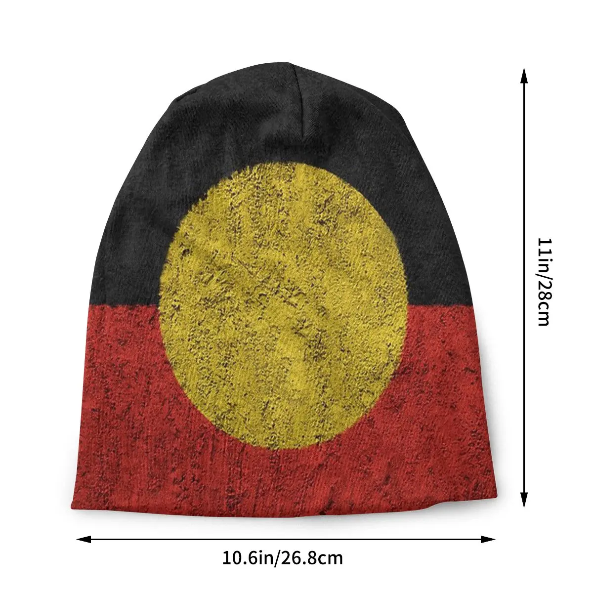 National Flag Distressed Aboriginal Men Women Thin Beanies Outdoor Ski Cap Double Layer Fabric Bonnet Hat