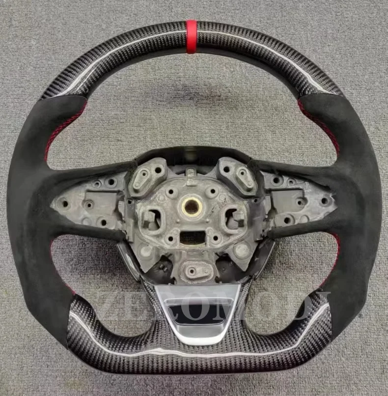 Steering Wheel Carbon Fiber LED Shift Lights LCD Display Led Performance For Renault SM6 2013 2014 2015 2016 2017 2018 view 4
