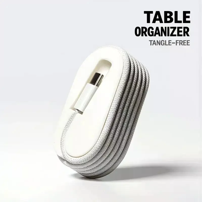 Organisateur de câbles portable : gestion des câbles de bureau, adapté aux câbles de données tressés de 1 m, idéal pour les voyages