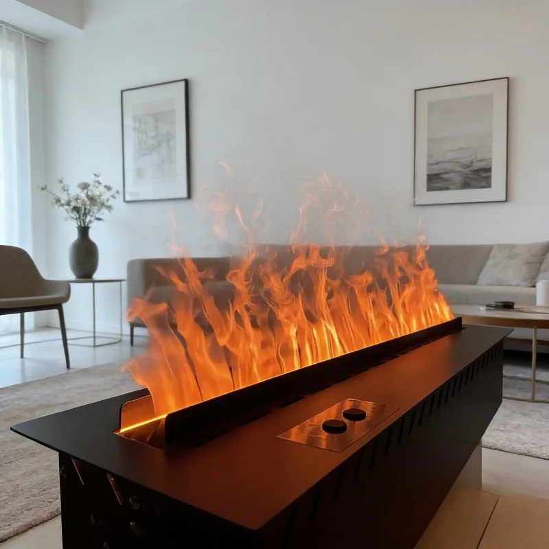 

3D Atomizing Electric Fireplace Chimenea Multi-Color Indoor Home Water Steam Fire Place for Living Room Modern Design