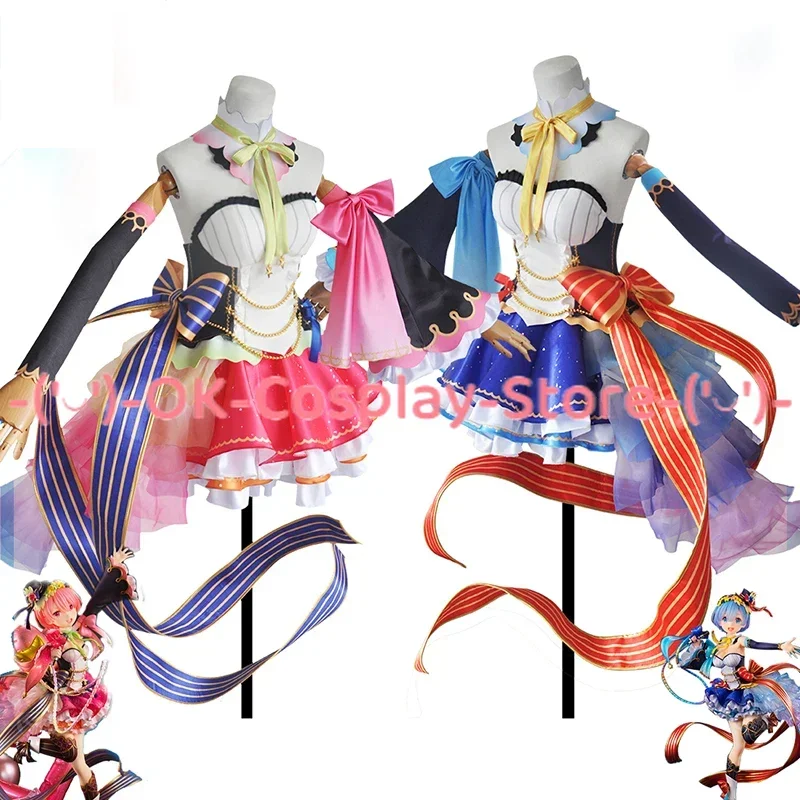 Anime! Re:Life in a different world from zero Ram Rem Idol Lolita Dress Women Fancy Suit Halloween Carnival Cosplay Costume