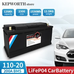 110-20 LiFePO4 Automotive Battery 12V 120Ah 2300CCA Lithium Car Start-Stop Battery Replacement for Van, SUVs, Sedans, Truck