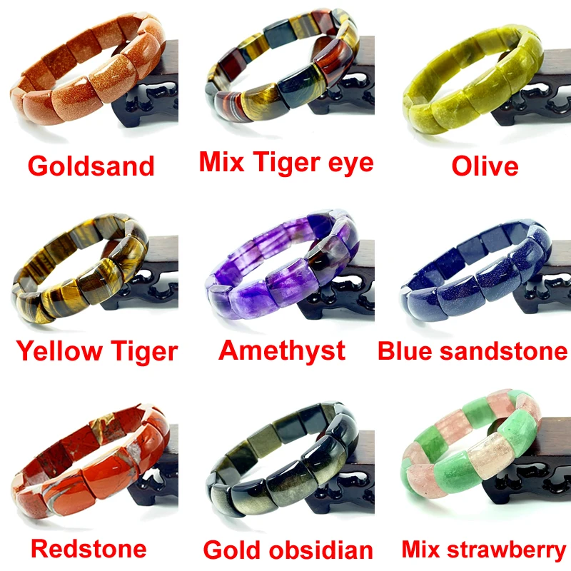

New Fashion Natural Stone 13X17MM Amethyst Tiger Eye Agate Crystal Gemstone Bracelet for Men and Women Charm Jewelry Wholesale