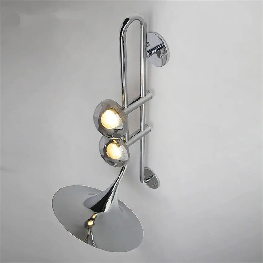 Designer vintage saxophone instrument wall lamps commercial living room dining room background wall sconces lights lighting