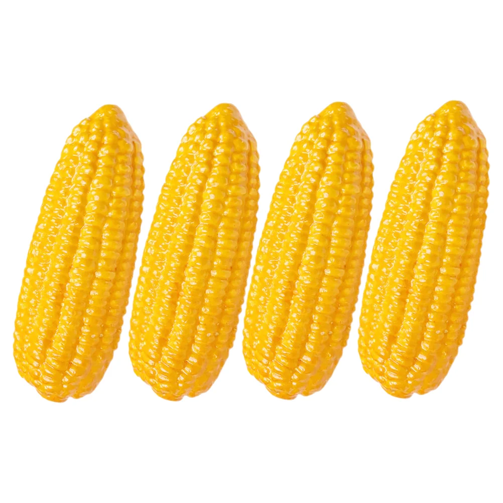 4 Pcs Food Toys Simulated Vegetable Model Faux Corn Lifelike Adornment Cob Artificial Decor Models Orange Simulation Baby