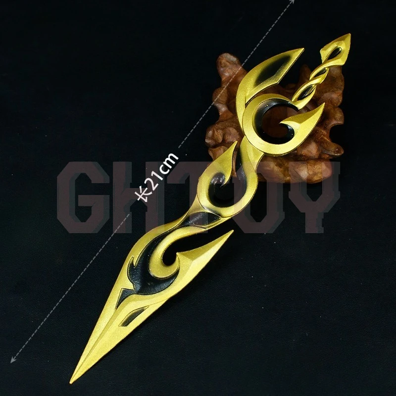 

21cm/8.27in Honor of Kings Game Peripherals Snowfall White Wolf Metal Weapons Model Alloy Handicraft Props Uncut Desktop Display