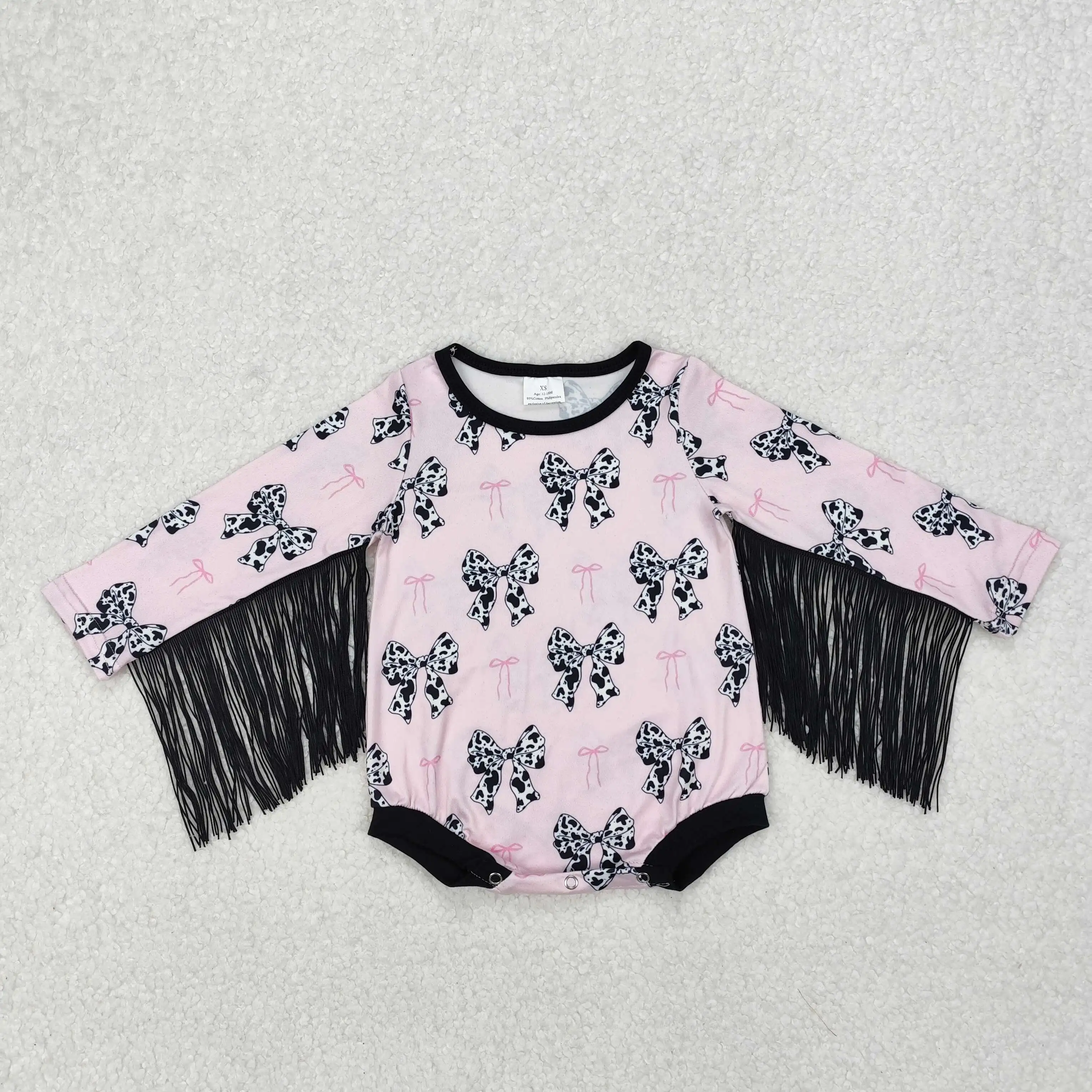 

Wholesale Baby Girl Toddler Western Bows Cactus Romper Kids Tassel One-piece Newborn Coverall Bodysuit Long Sleeves Jumpsuit