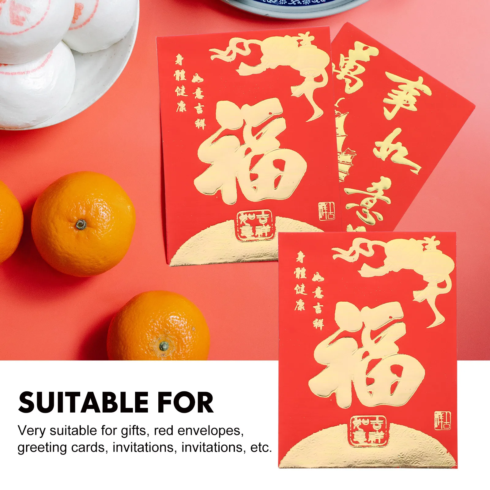 160Pcs 2024 Chinese New Year Red Envelopes Spring Festival Lucky Money Blessings Pocket Hongbao Children Gifts Red Bags