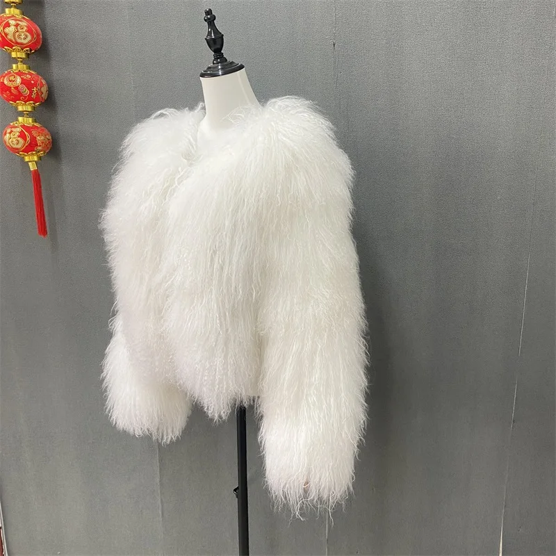 New Winter Autumn Fashion Real Fur Jacket Women Genuine Mongolia Sheep Fur Coat