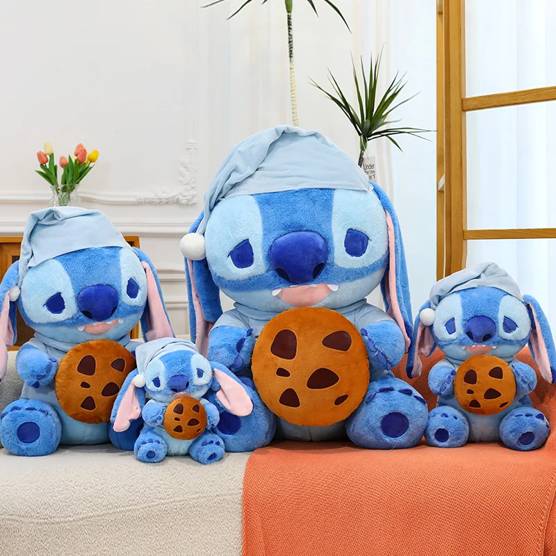 Stitch 30Cm peluche poupée jouet Disney nouveau Super délicieux biscuits poupée canapé oreiller apprentissage bureau ornements cadeaux de vacances