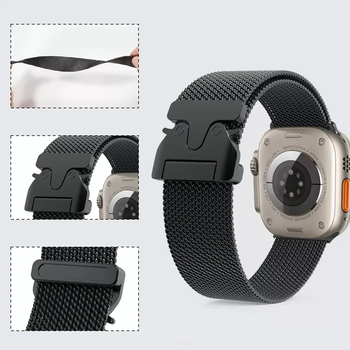 Milanese Loop Mesh Band Strap for Apple Watch Series 10 46mm 9 8 7 SE 6 5 4 3 2 1 42/44/45mm for iwatch Ultra 49mm Bracelet