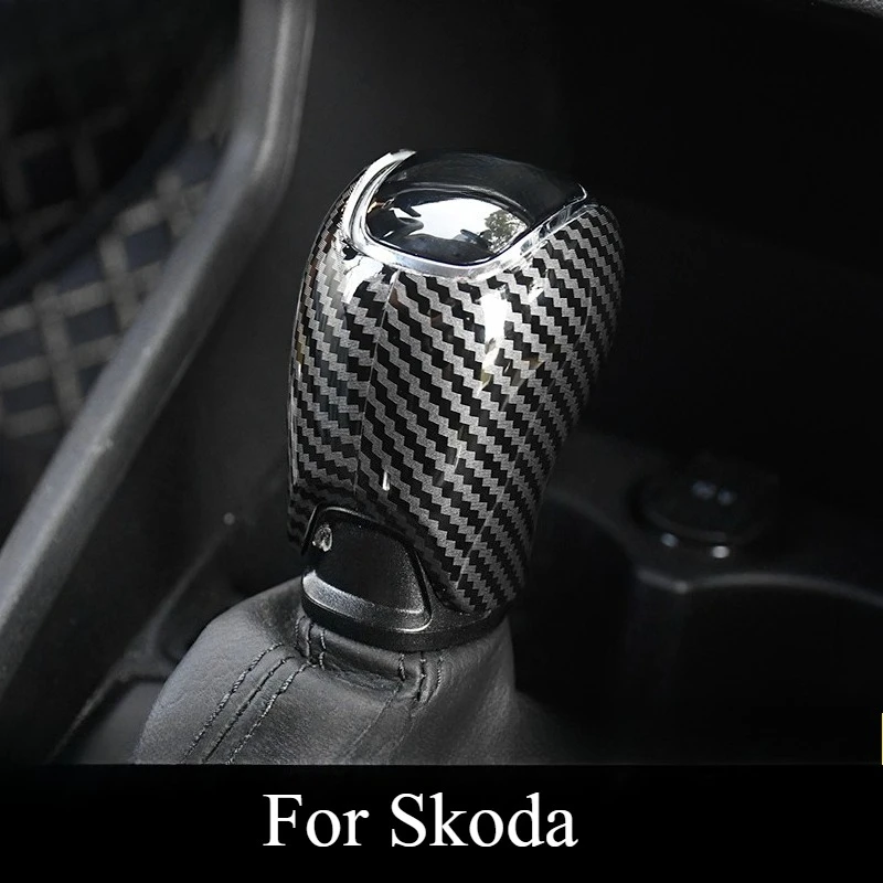 For Skoda Octavia/Superb/Kamiq/Rapid/Rapid Spaceback Gear Sticker Gear Shift Handball Carbon Fiber Sticker Car Accessories