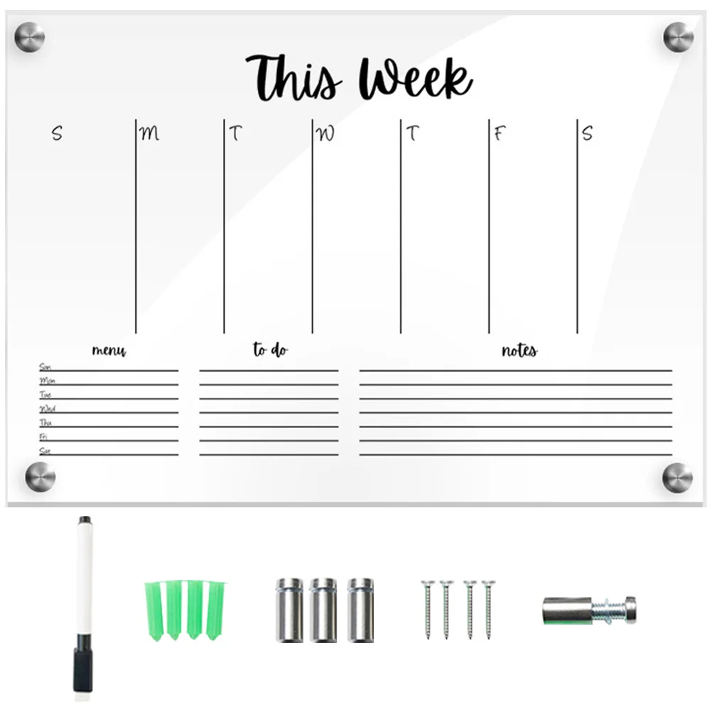 1 Set 1 Set Papan Pesan Hiasan Kreatif Transparan Papan Tulis untuk Menulis Menggambar Papan Catatan yang Dapat Dihapus Dekorasi Rumah Kantor Sekolah
