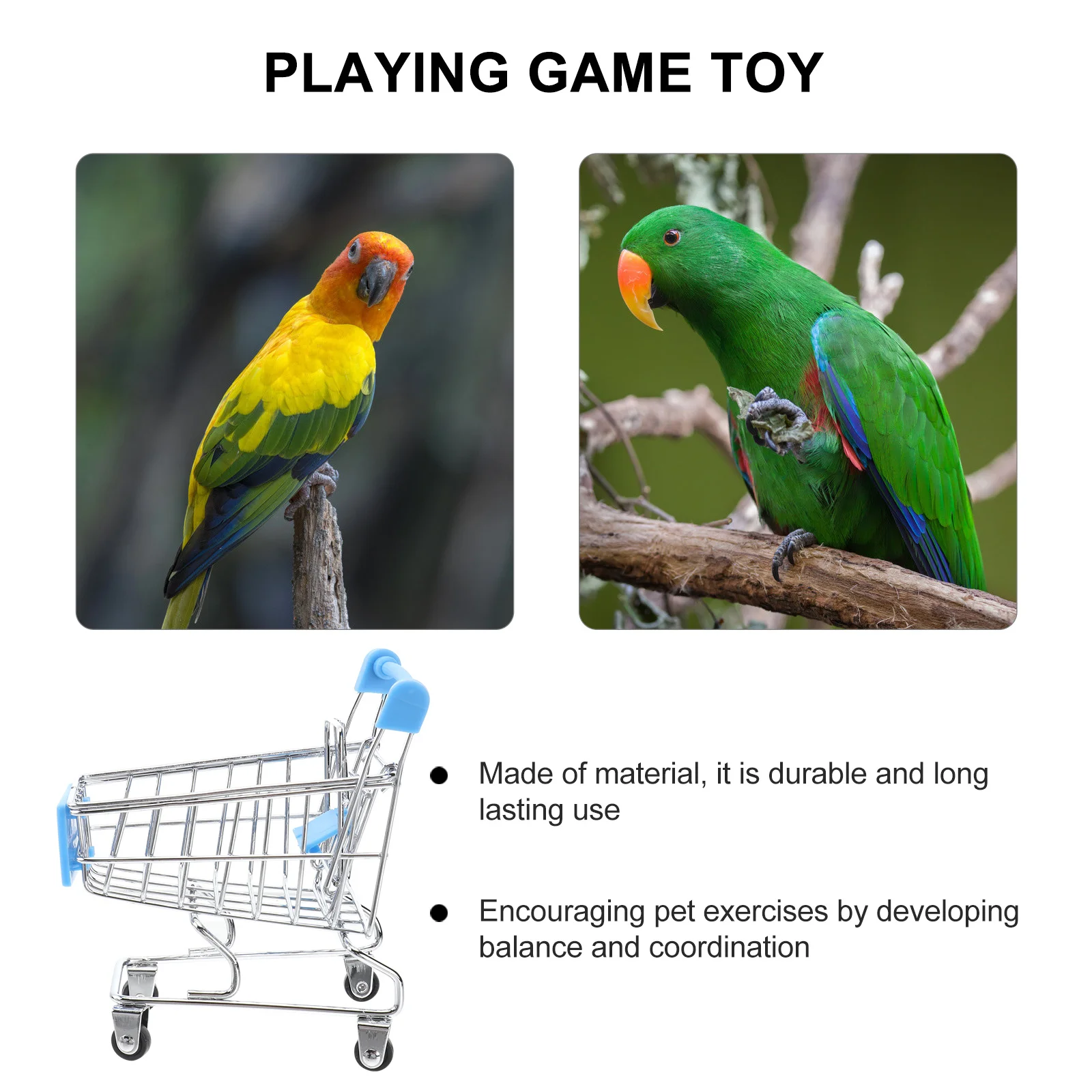 Mini-winkelwagentje Metaal Duurzaam Bureau-organizer Boekenplank Thuiskantoor Decor Geschenkmand met blauw