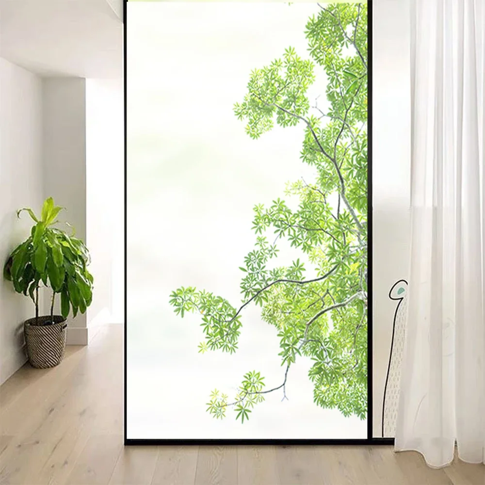 

Glue-free Electrostatic Privacy Glass Window Frosting sticker Tree Leaf Pattern Glass Door Film PVC Anti UV Glass Window Film