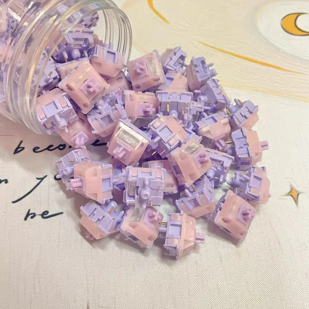 MMD Princess V5 Ultra Switch 5Pin Tactile Linear MX Mechanical Keyboard Switches 38gf/45gf/53gf/48gf/60gf Crisp HIFI Milk Shell