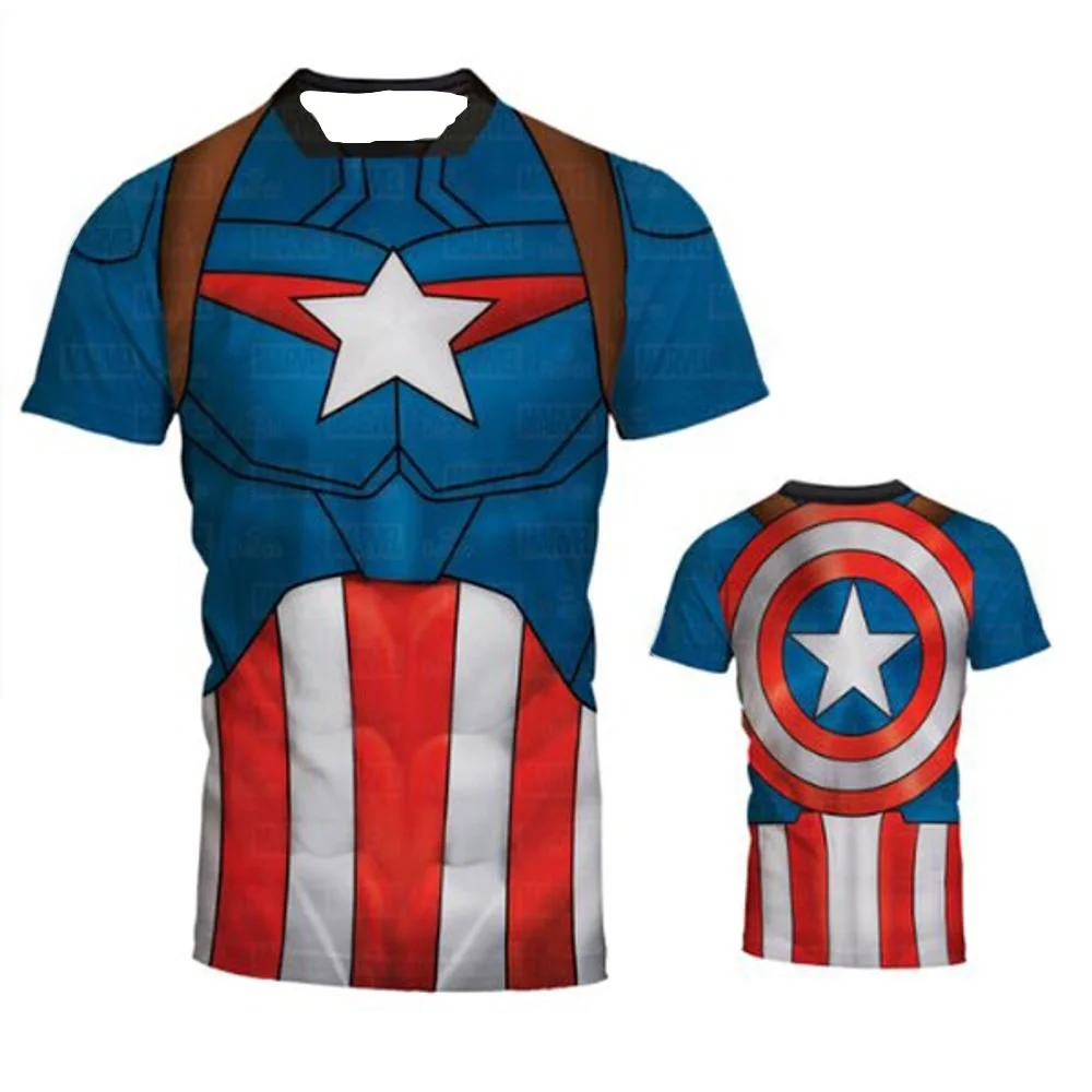 Camiseta de compresión de secado rápido 3D de Marvel Iron Man para hombres, mujeres y niños, camiseta deportiva de superhéroe para gimnasio, ropa de calle de verano para exteriores
