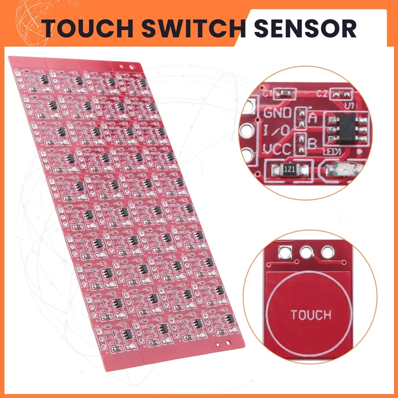 AA05 100 Uds TTP223 módulo de interruptor de tecla táctil botón táctil tipo condensador Sensor de Interruptor táctil de bloqueo automático de un solo canal