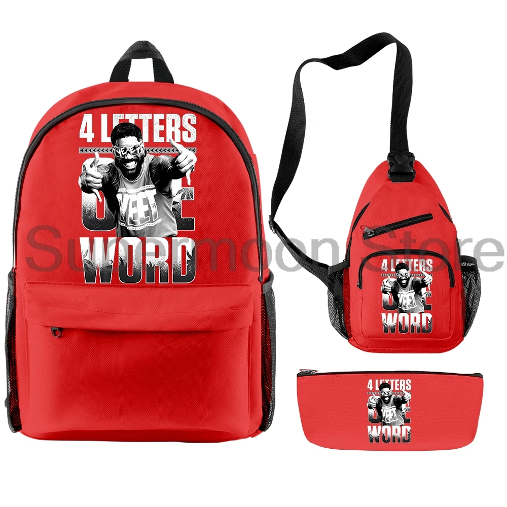 Jey Uso Quattro Lettere Una Parola Merch 3 pz/set Zaino Borsa a Tracolla Donna Uomo Zaino Casual Daypack Borse da Viaggio all'aperto