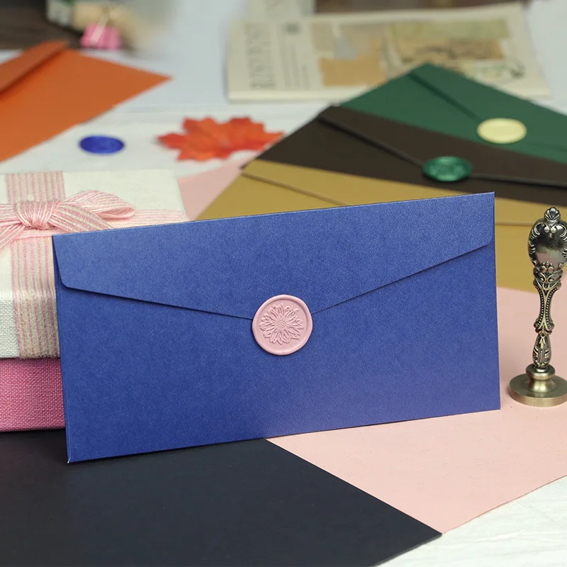 30pcs Colorful Pearlescent Paper Blank Envelopes Wedding Party Invitation Greeting Cards Gift DIY Envelopes Customized