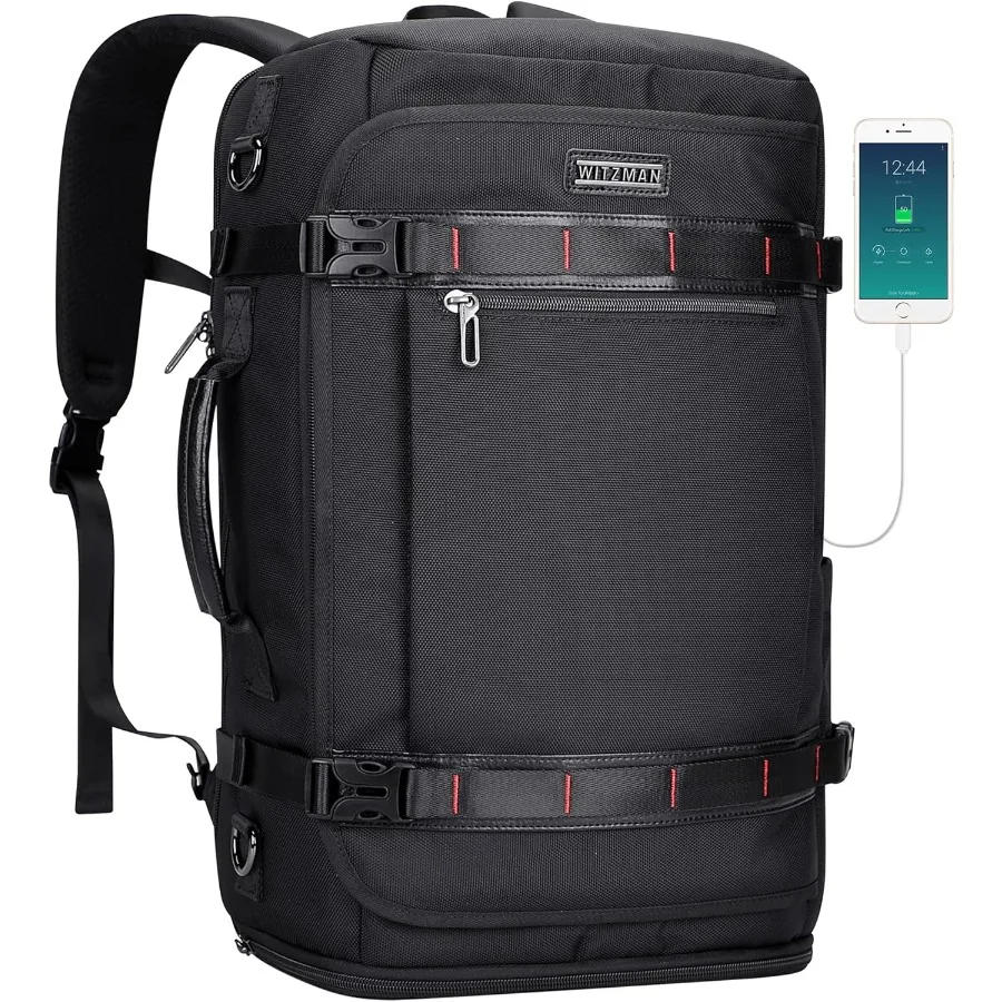 حقيبة ظهر للسفر من WITZMAN للرجال 35 لترًا حقيبة ظهر للكمبيوتر المحمول مناسبة مقاس 16 بوصة TSA مناسبة للطيران معتمدة مع حجرة للأحذية