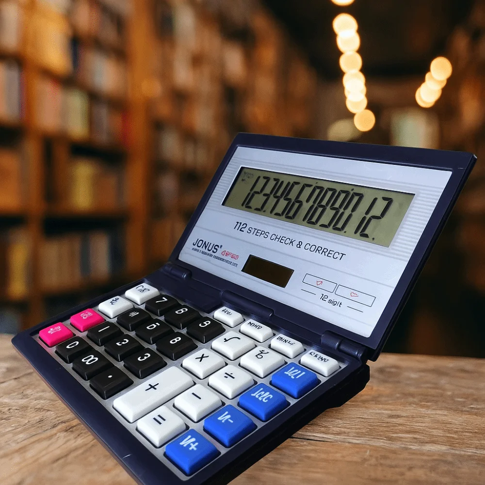 Foldable Folding Flip Calculator Portable 12 Digits Solar Calculator Multifunctional Large Screen Financial Office Calculator
