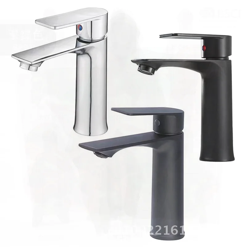 

Copper Bottom Long Flat Bathroom Faucet Hot And Cold Basin Mixer Single Hole Zinc Alloy Modern Minimalist Washbasin Toilet Tap