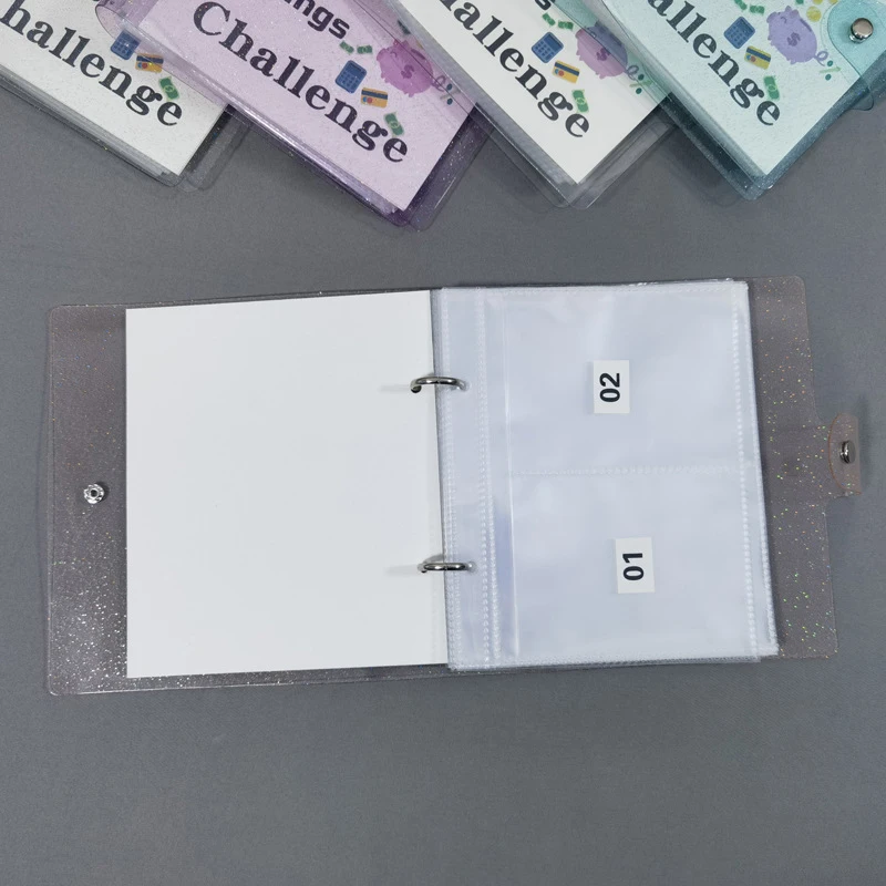 1Set 50 Days Envelope Savings Challenge $3000 Couple Loose-leaf Savings Notebook Saving Money Binder Cash Budget Storage Book