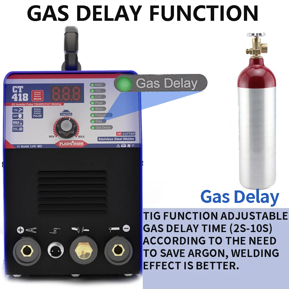 Soldador de Plasma 4 en 1, máquina de soldadura CT418, TIG CUT, MMA, pulso, inversor de CC, 220V, IGBT, Tig, cortador de Plasma para metal