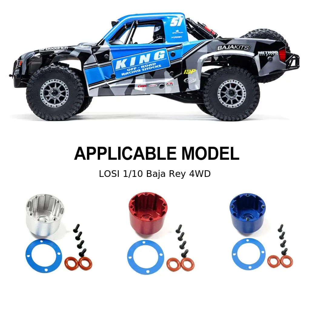 RCGOFOLLOW-Boîtier durable en alliage d'aluminium pour voiture, 2 pièces, pour 1 10 Rc ou.com LOSI Baja Rey versiRC