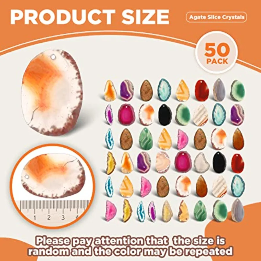 50 Pcs Polished Agate Slices Bulk Light Table Slices Crystals Healing Crystals Geode Stones Irregular Agate Pendants Gemstones