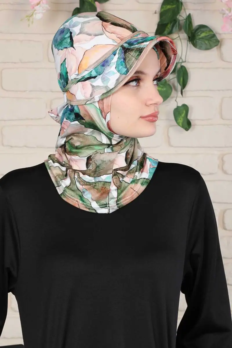 Gorro de algodón peinado con gorro negro