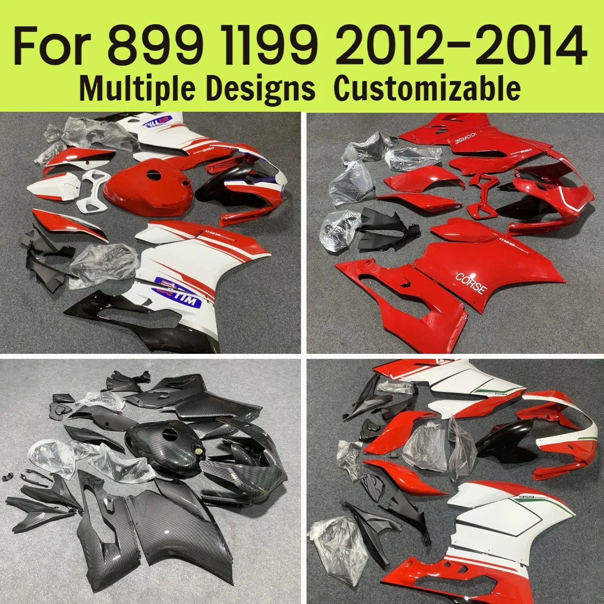 

For DUCATI 1199 2012 2013 2014 Fairings Kit 899 12 13 14 Injection Aftermarket Motorcycle Fairing Set