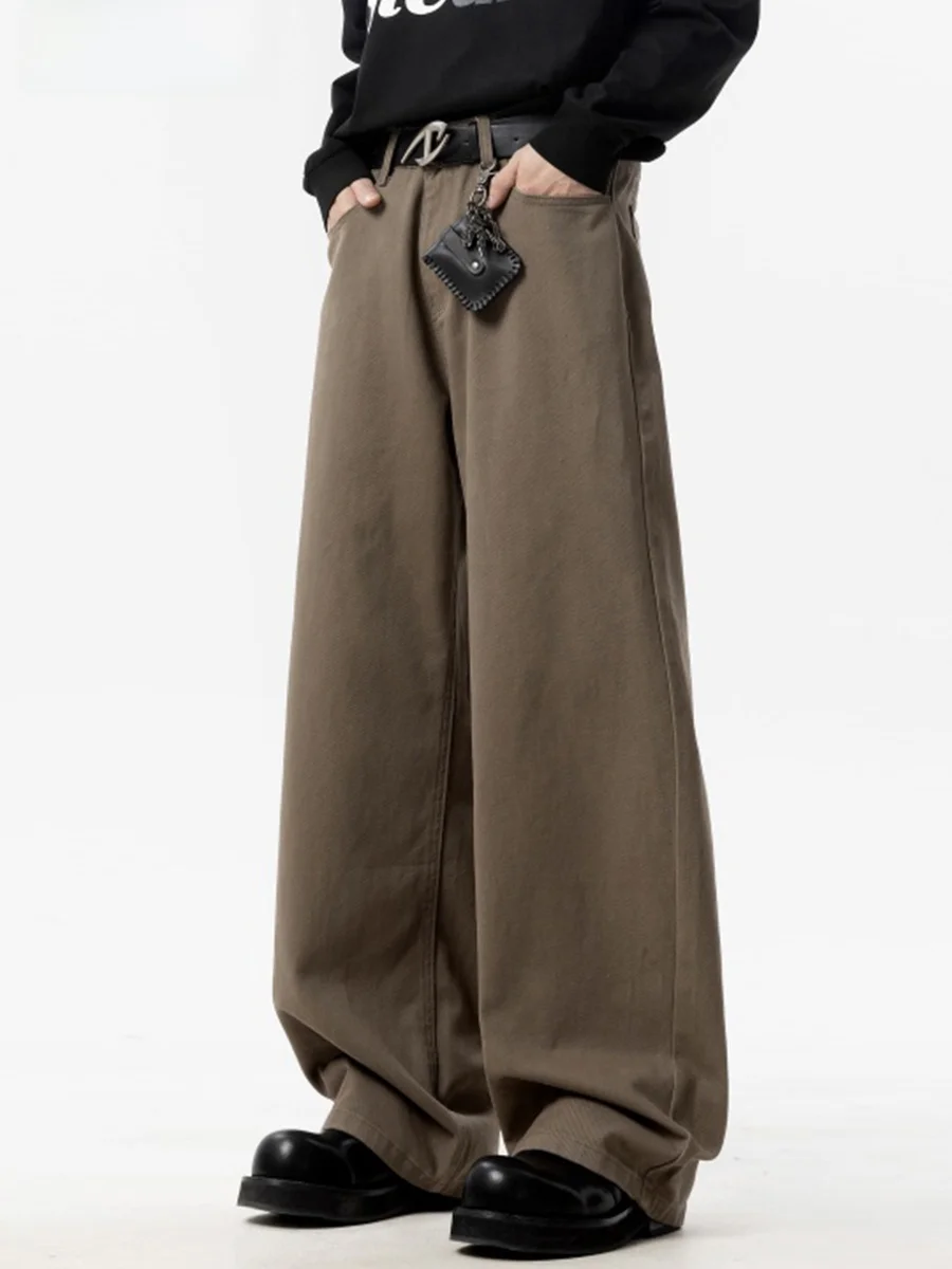 

Barn Sle Men's Casual Loose Straight Leg Workwear Pants Trendy Vintage Long Trousers American Cool Summer Leisure Trousers